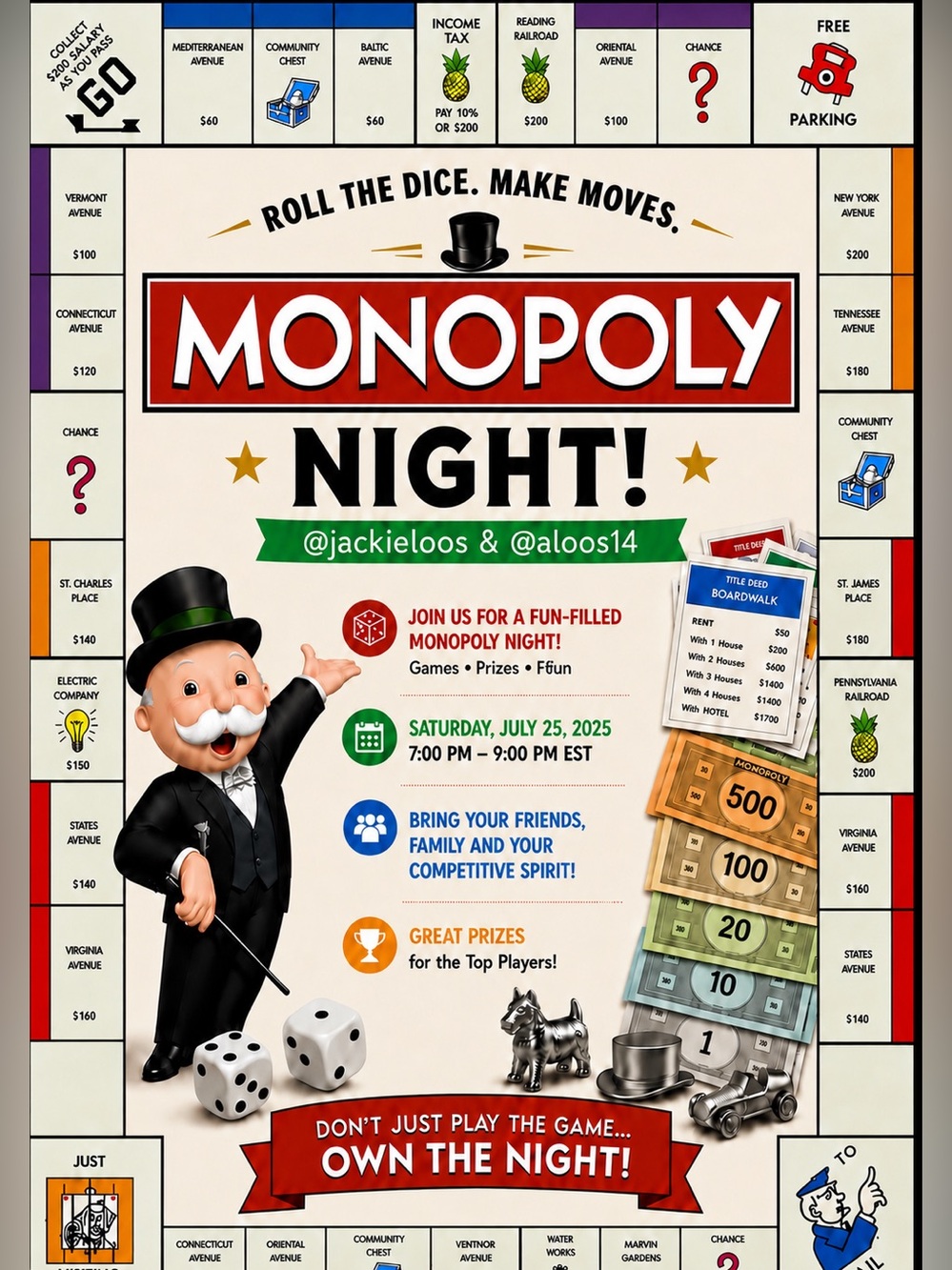 July 25 Game Night! Monopoly as part of the 🍍 Express!